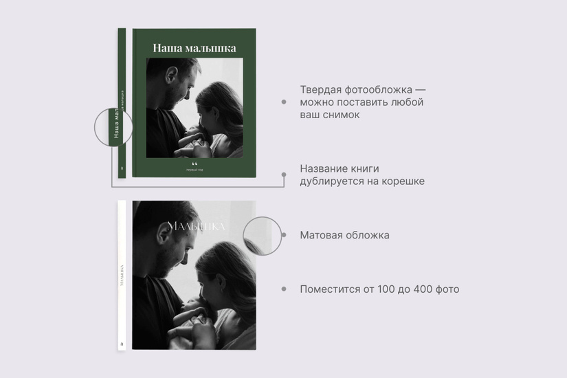 Большая фотокнига в твердой фотообложке